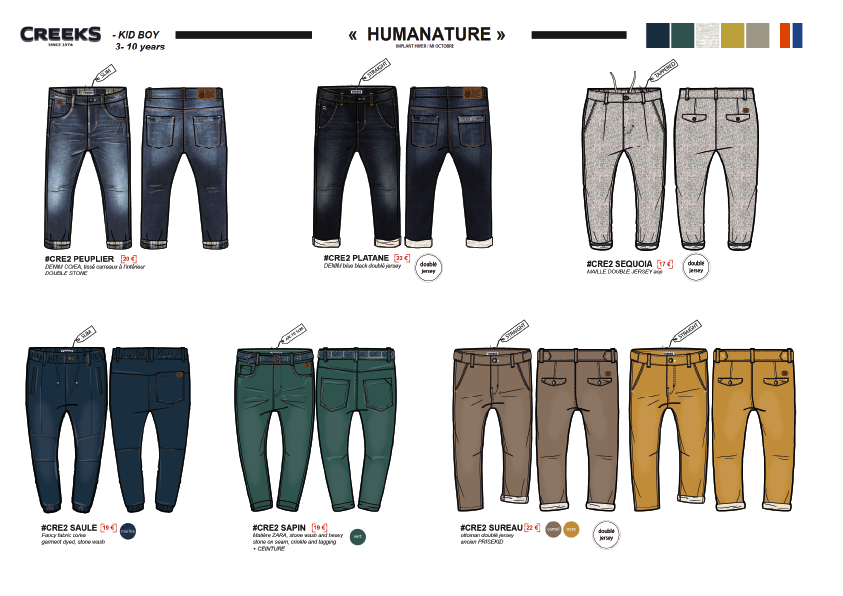 collection garçon creeks mise en couleur illustrator