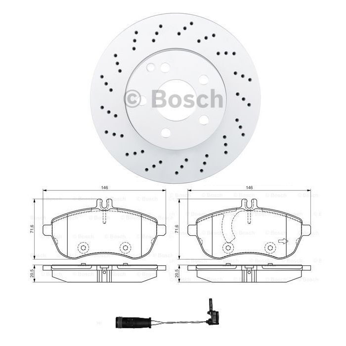Mercedes C Class 204 Front Disc Drilled & Pads