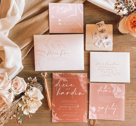 Floral pink wedding invitations