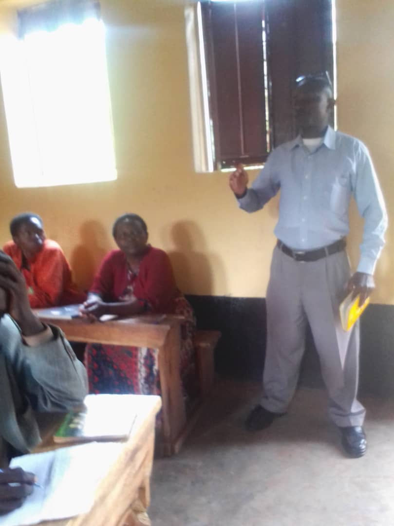 Mr Muke Jovenal, sub-county chairperson, at the handover ceremony