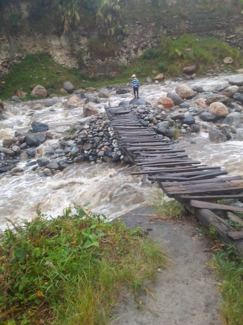Bridge partly washed away in recent floods