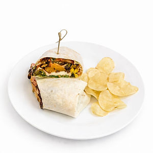 Corn Fritter & Halloumi Wrap (V)