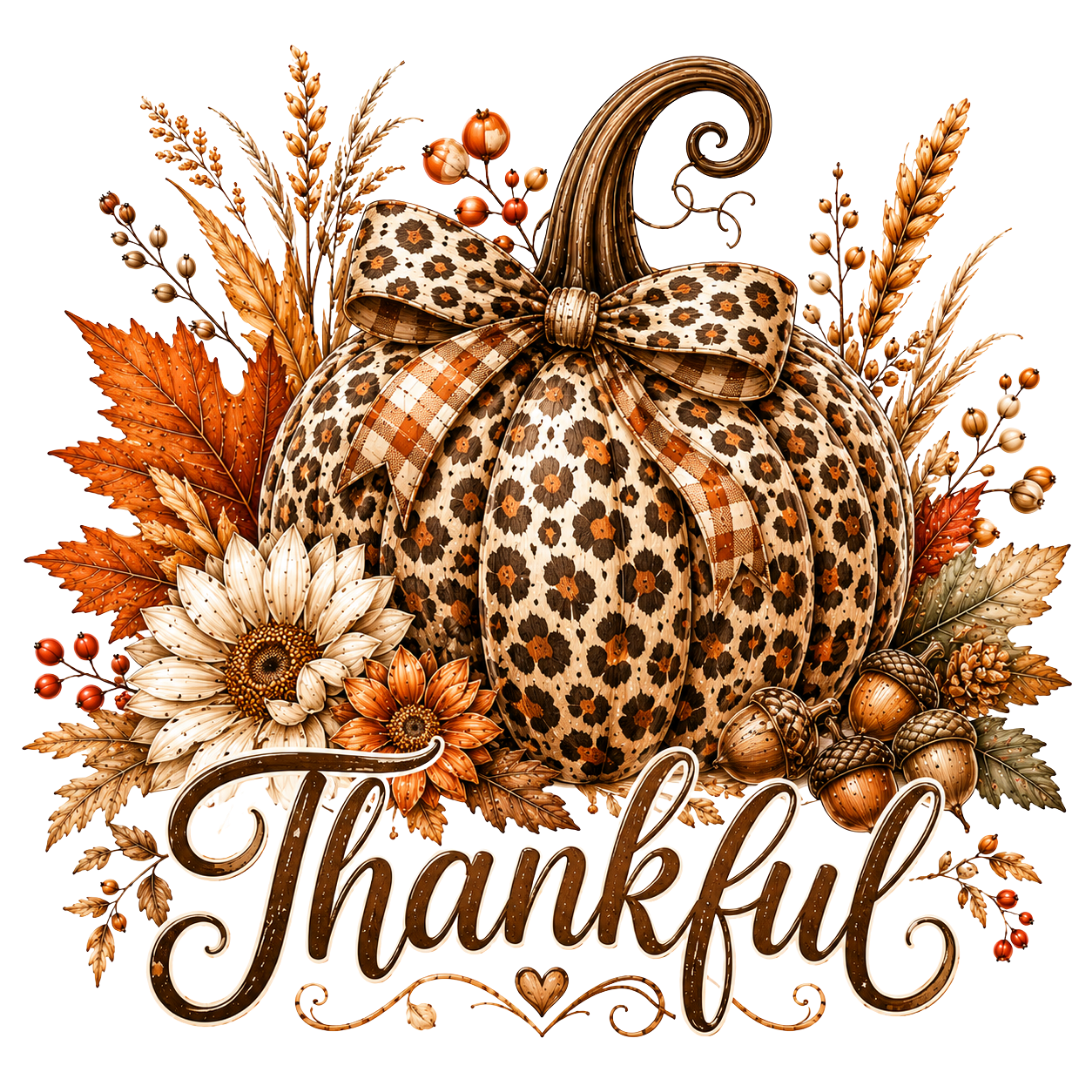 Thankful Leopard Pumpkin