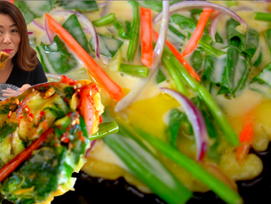 🌱DELICIOUS way to EAT more VEGETABLES🥕 EASY Korean Vegetable Pancakes🧅야채전 바삭하게 굽는법 [비오는날 파전]