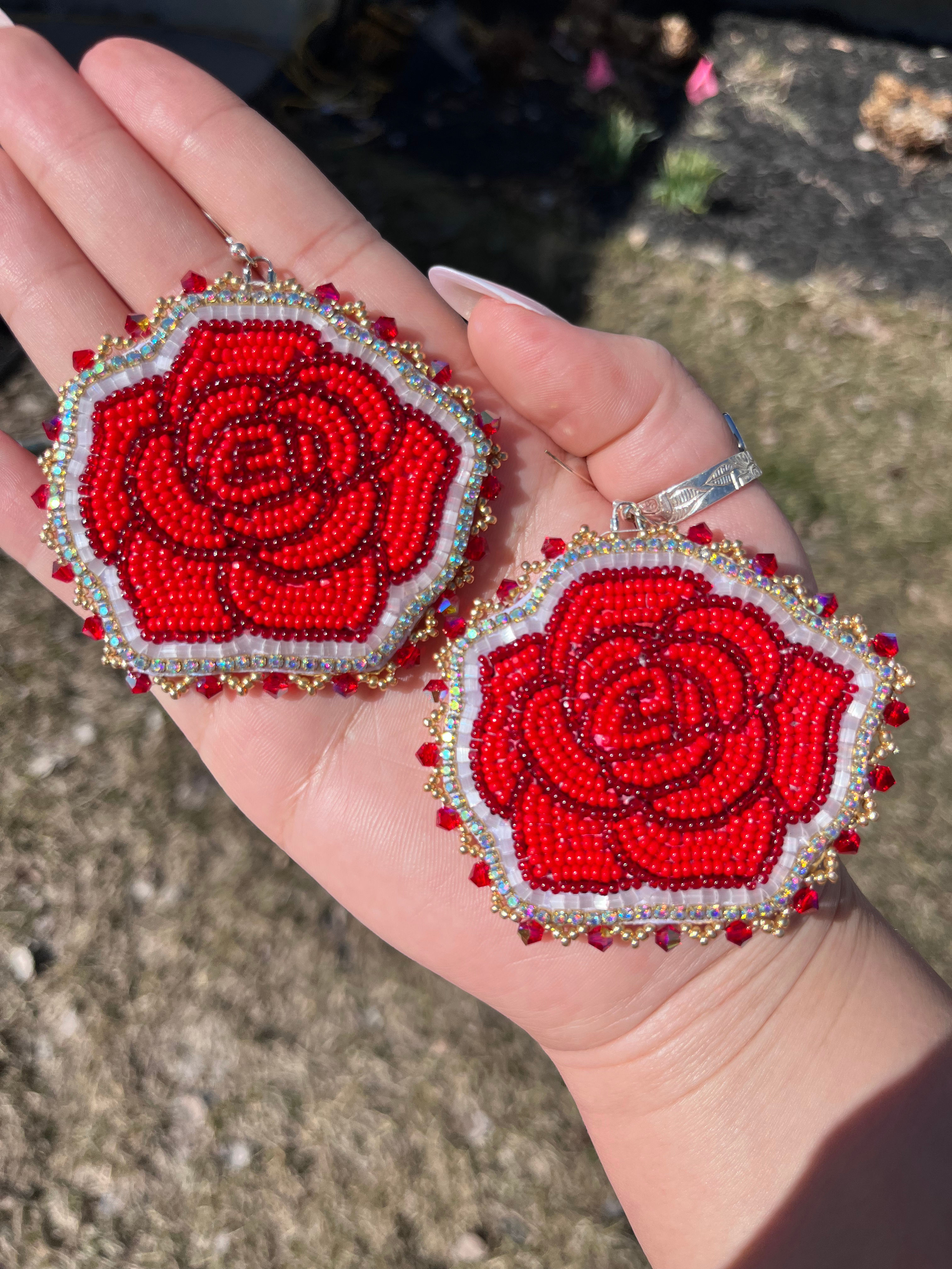 Red Roses Earrings 