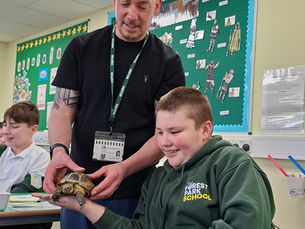 Fictional Author Adam Bushnell visits Forest Park school.