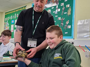 Fictional Author Adam Bushnell visits Forest Park school.