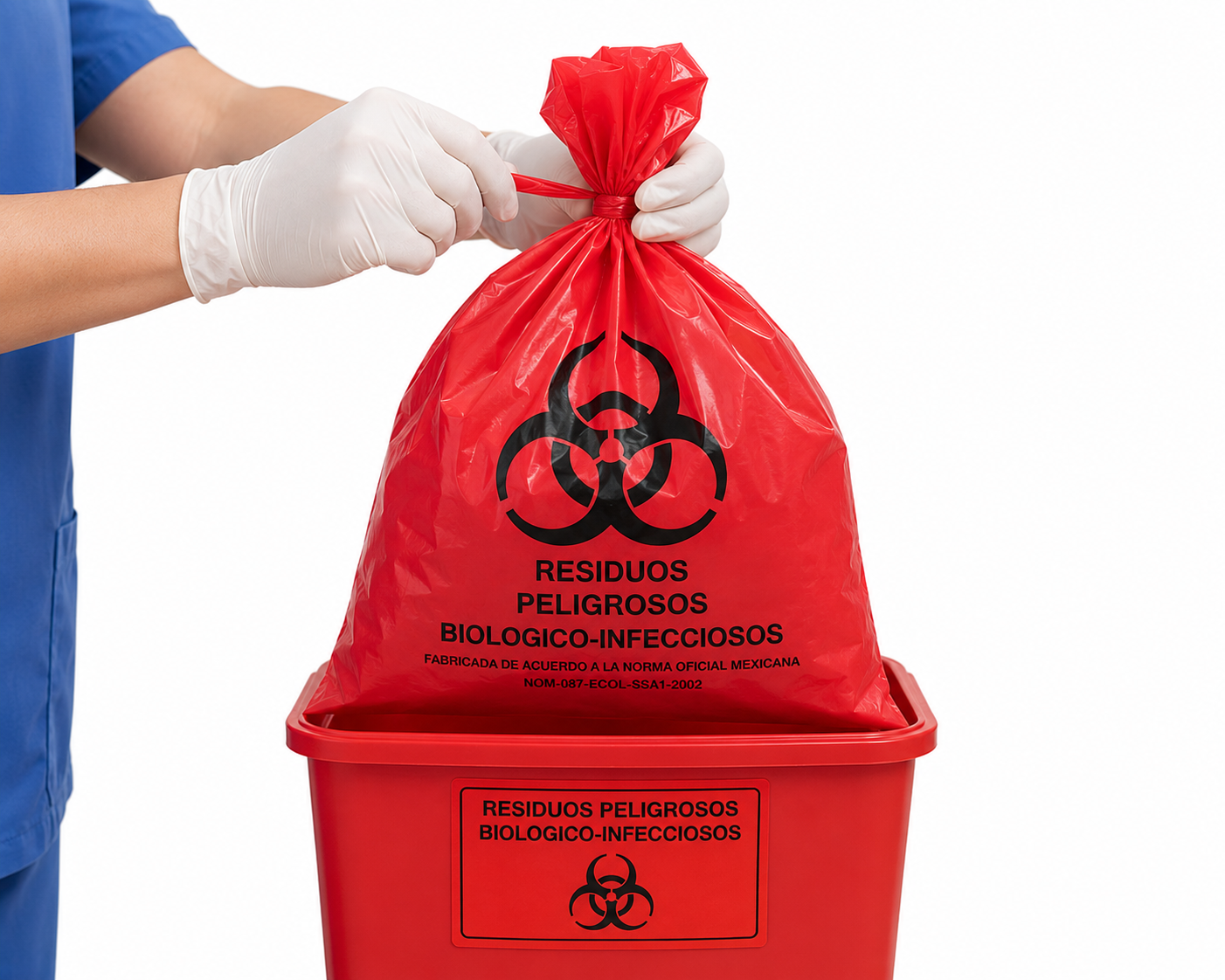 Bolsa RPBI Roja 46cm x 50cm, paquete con 10 unidades