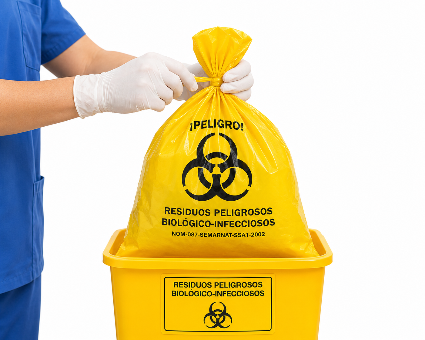 Bolsa RPBI Amarilla 30cm x 40cm, paquete con 20 unidades