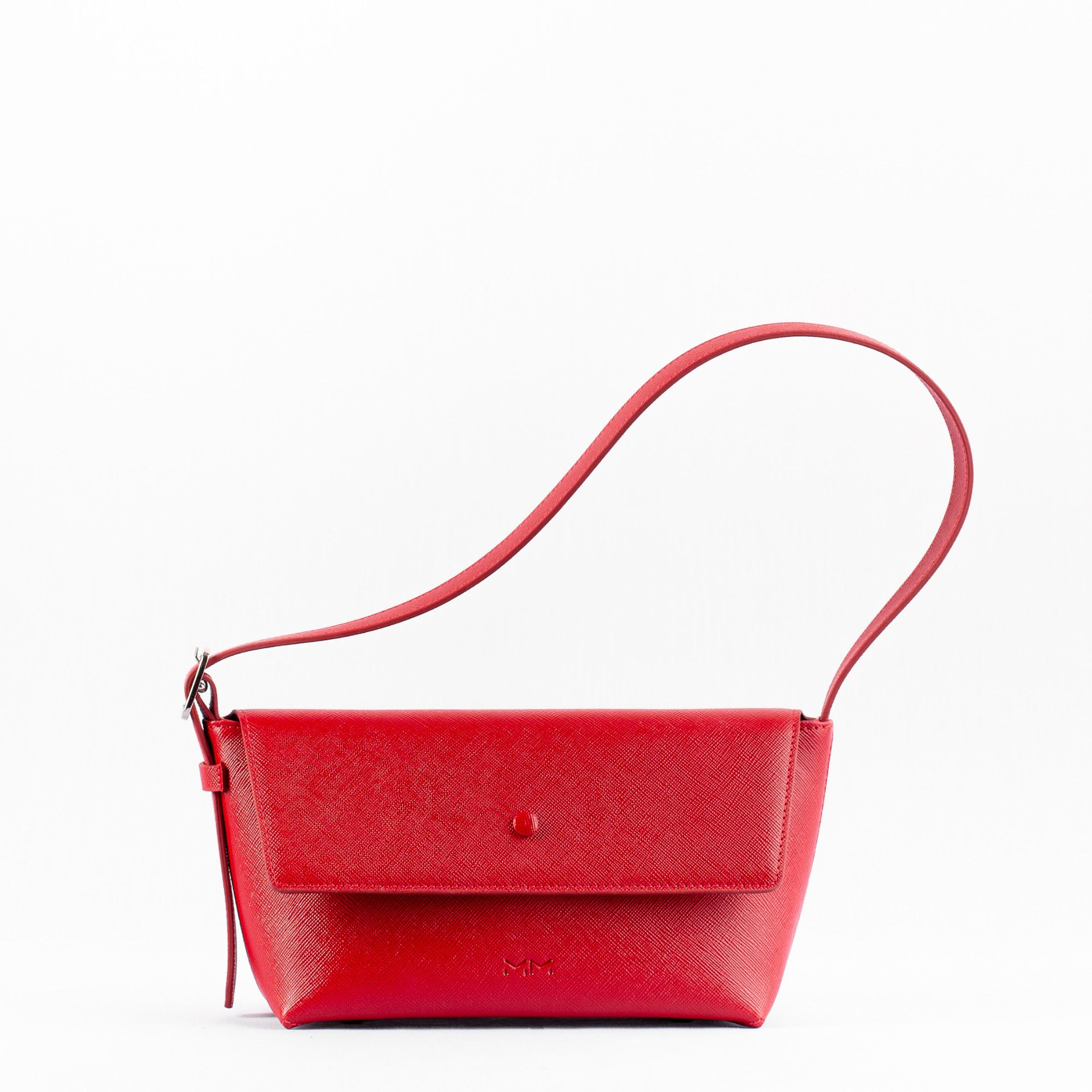 zoey. Leather shoulder bag - red