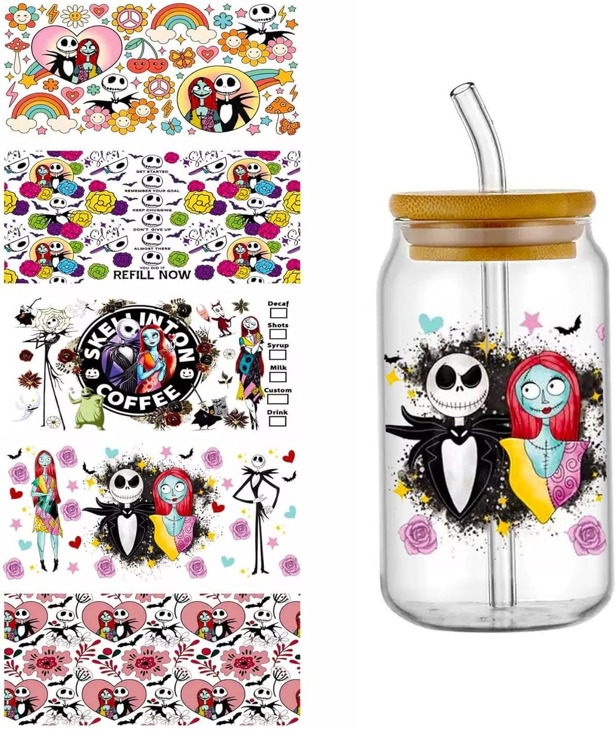 Glass Tumbler - Jack Skeleton Theme