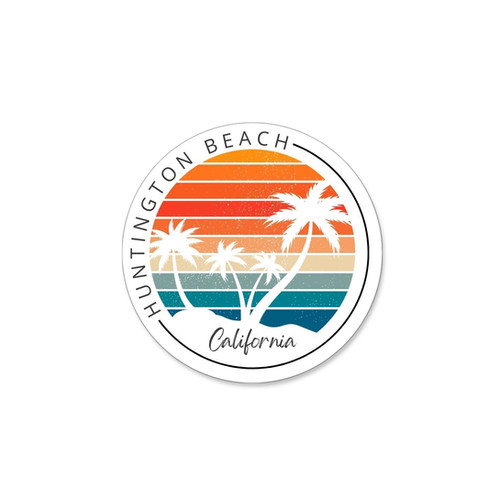 Custom Huntington Beach Sticker - Orange | BEACH HOUSE BITES