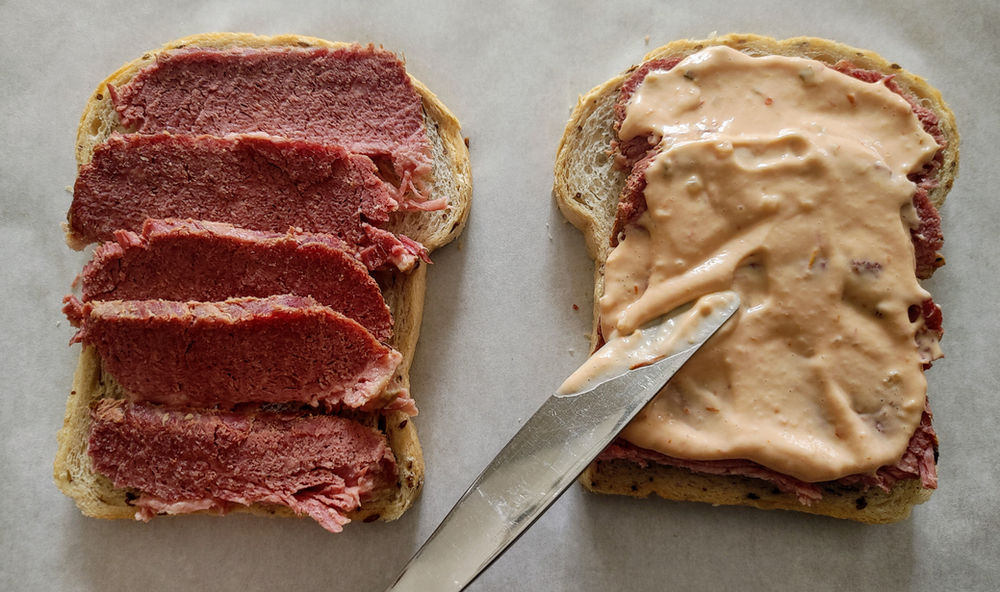 OpenFaced Reuben Sandwich Melts