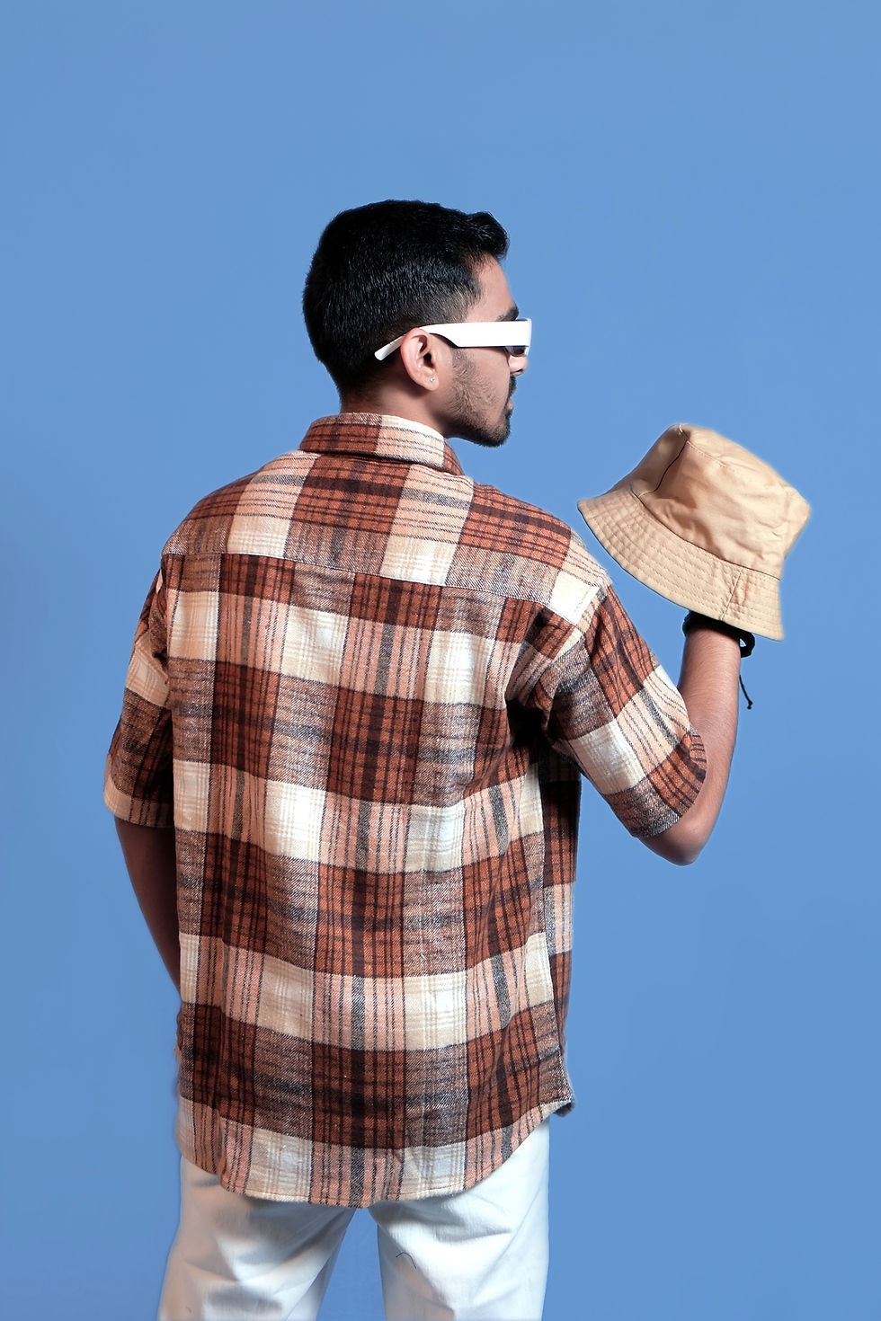 Thumbnail: Brown Checks Oversized Shirt