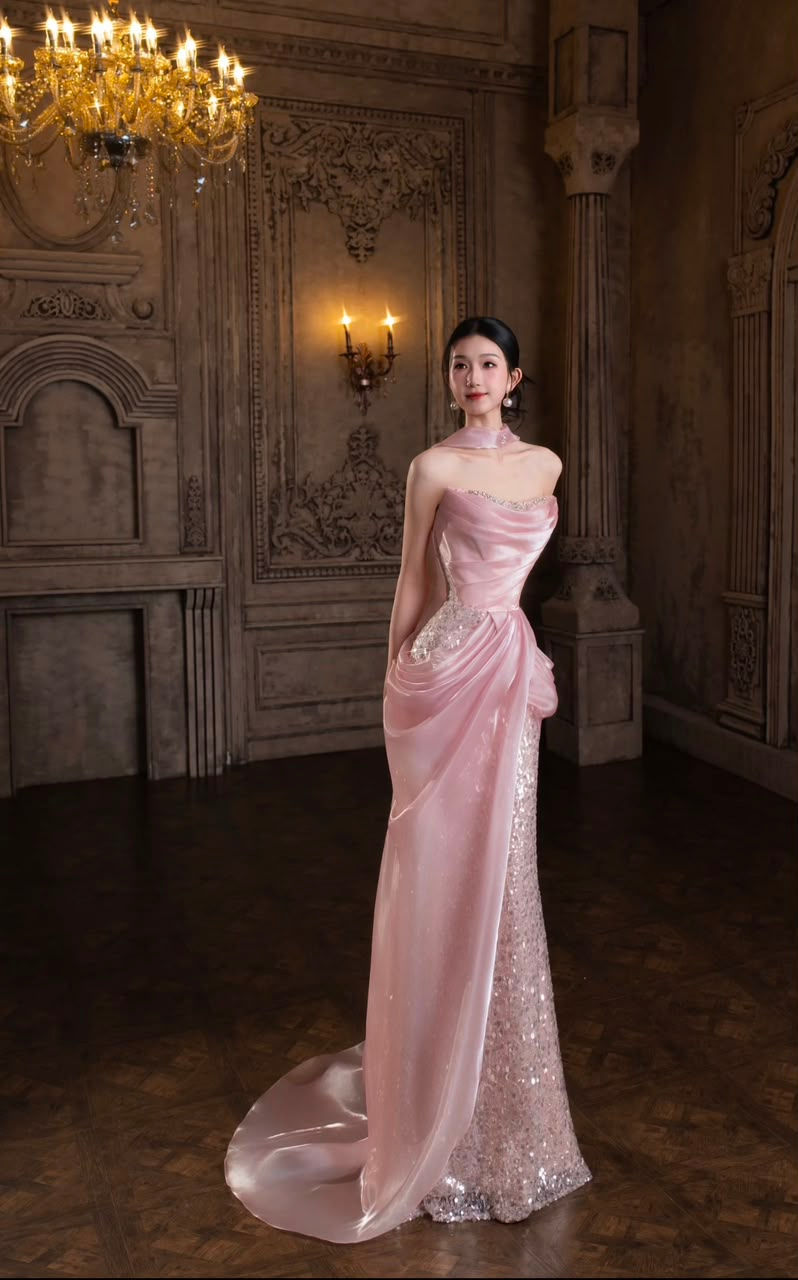 Thumbnail: XJ 桃夭 Taoyao Sequin Gown Blush