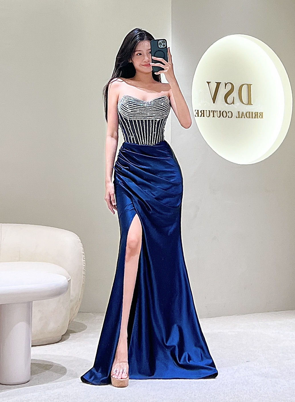 CD Leena SH Gown Navy