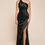 Thumbnail: CD Chic One Shoulder Halter Satin Gown Black