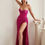 Thumbnail: CD Vyctoria Corset Glitter Gown Fuschia