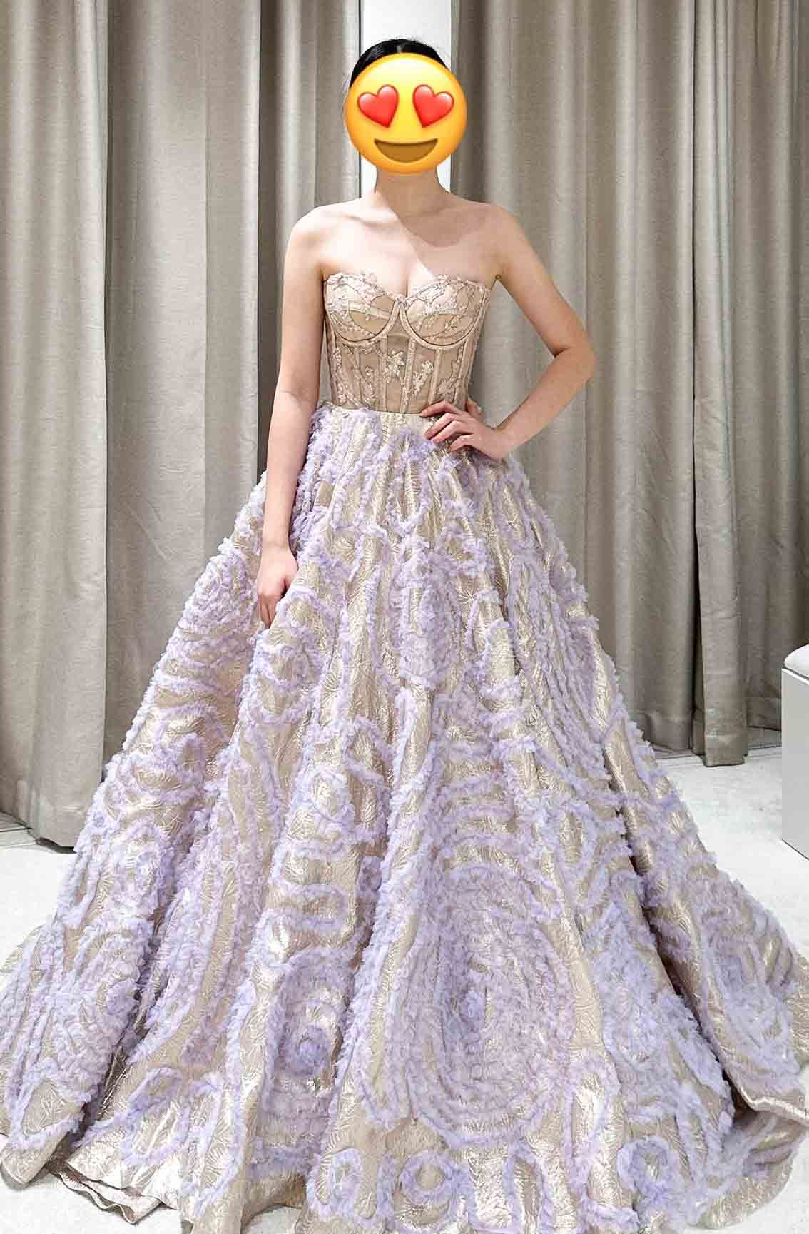 Esther Gold Lavender Ballgown