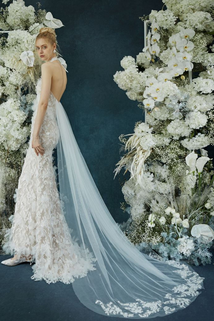 Thumbnail: SC French Romance Halterneck Lace Bridal Gown