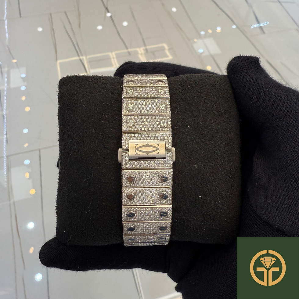 Thumbnail: Brand New Cartier Santos 40MM Iced Out Watch- 24CTW Diamonds