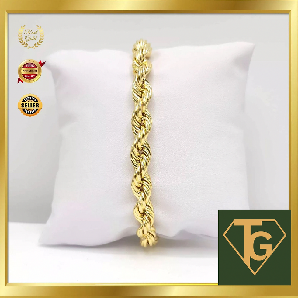 Thumbnail: SOLID- 6MM 10KT YG Rope Bracelet- 7”-10”