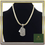 Thumbnail: Custom 2CTW 10KT WG Dog Tag Natural Baguette Diamond Pendant