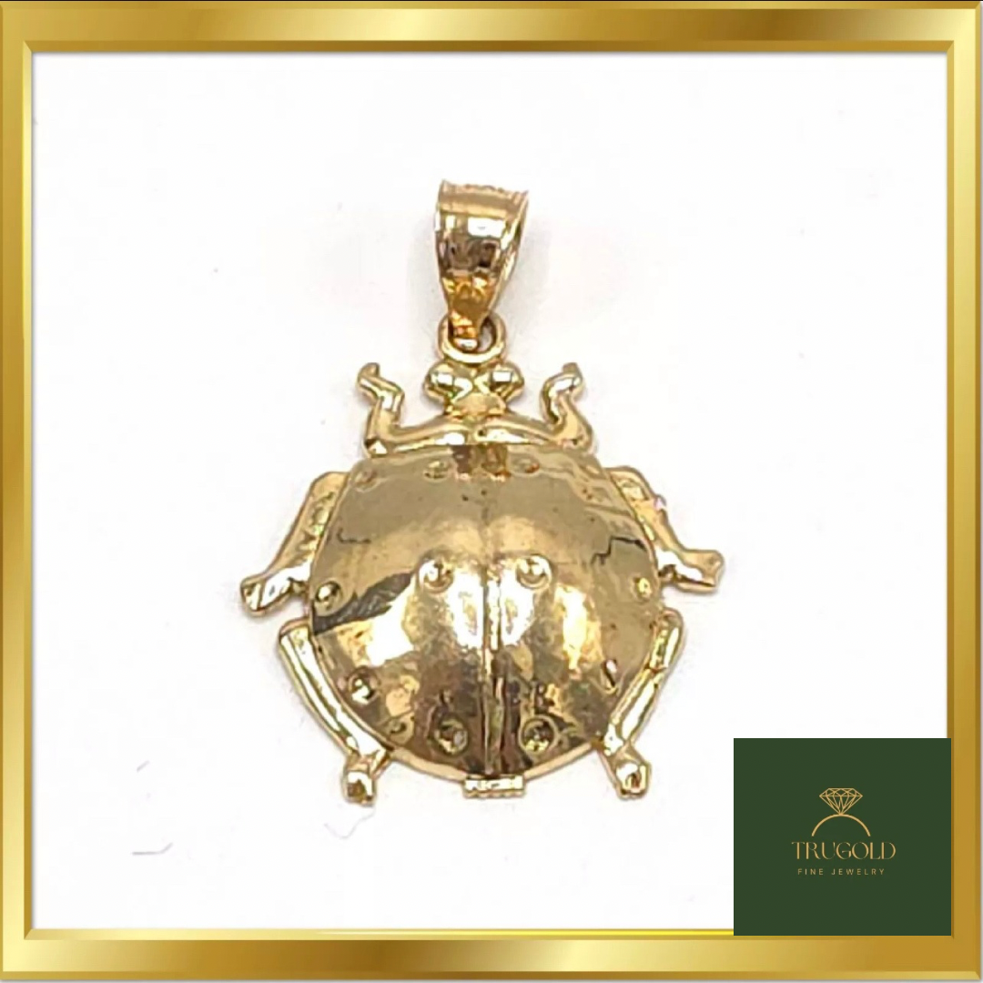 CUTE! 10KT Yellow Gold Ladybug Pendant 1.4g