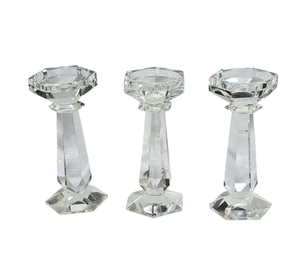 CRYSTAL CANDLE HOLDERS, CODE 05, SIZE : 10 X 22 CM, PRICE PER UNIT