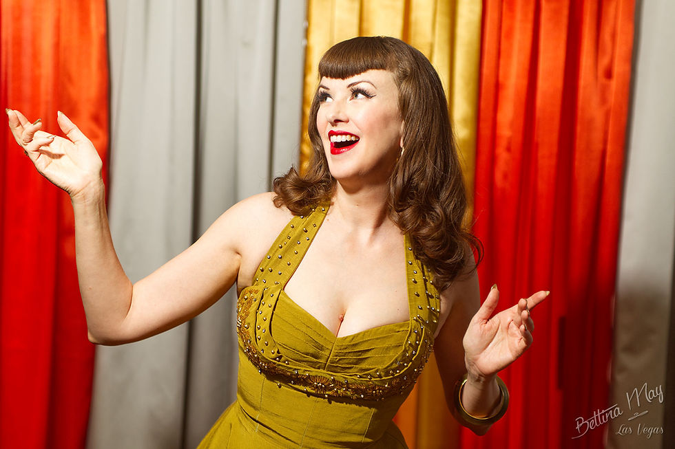 Bettina May in Carson Curtains