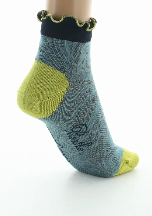 Miniature : Berthe Aux Grands Pieds - Socquettes fil d'Ecosse Art Déco bleu gris