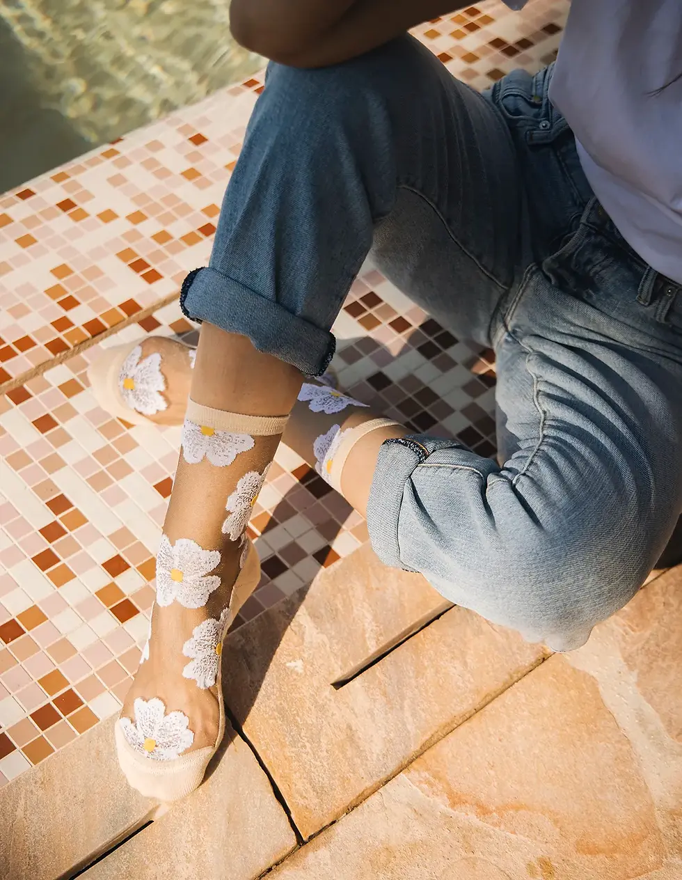 Miniature : Atelier Saint Eustache - Chaussettes transparentes Murano crème