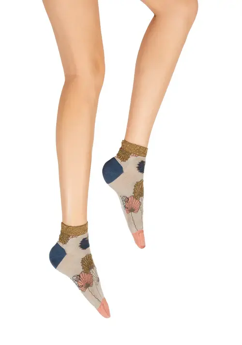 Berthe Aux Grands Pieds - Socquettes fil d'Ecosse Monnaie du Pape Bleu Claire