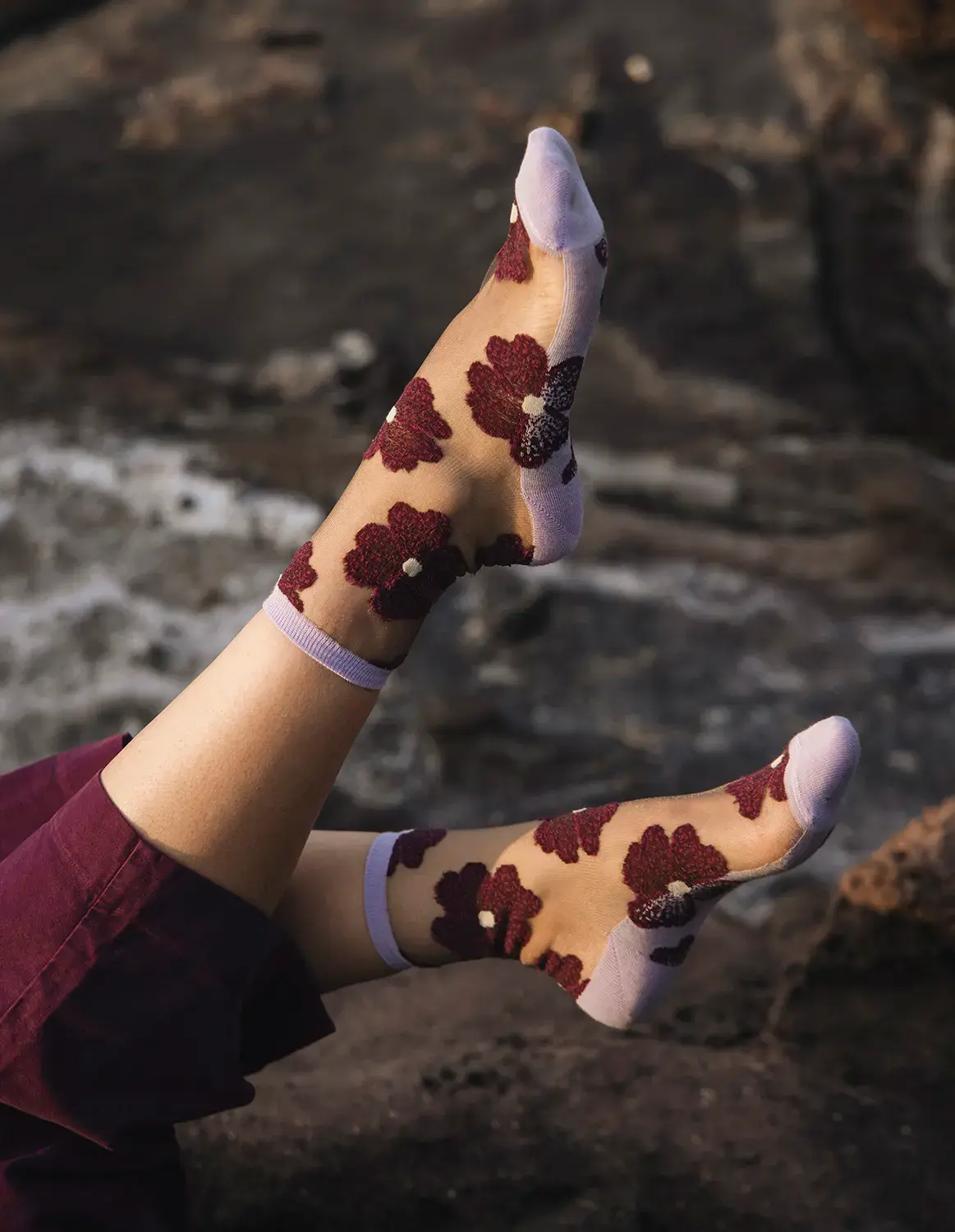 Atelier St Eustache - Chaussettes transparentes Murano Violette