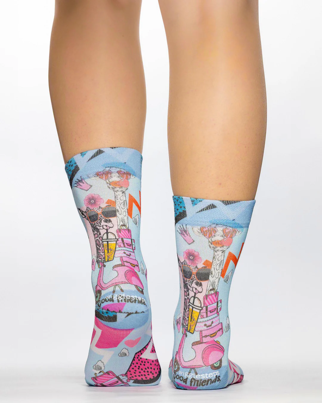 Wigglesteps Damen Socken Bis Zum Waden | Fashion Figures Collection | EU Größe 36-40 | Farbe Rose