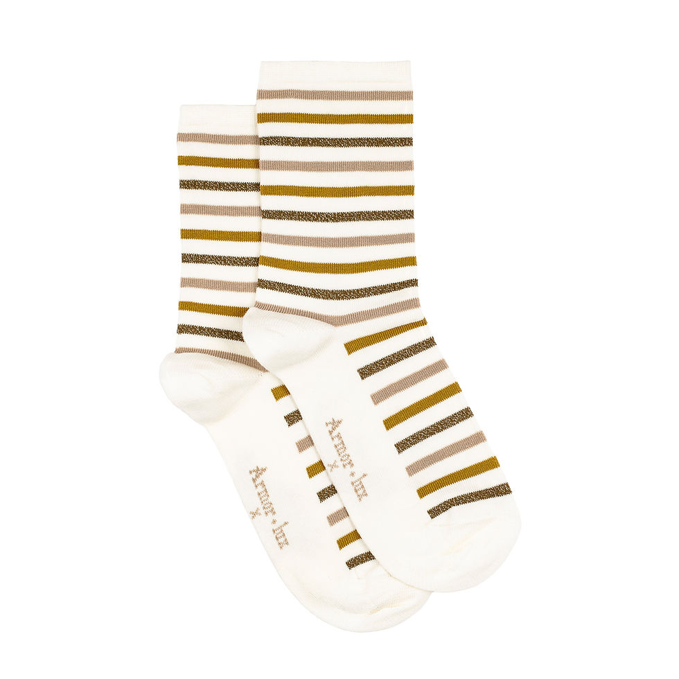 Maison Broussaud – Chaussettes femme Rayures Multico Armor-Lux MBD397 – Écru