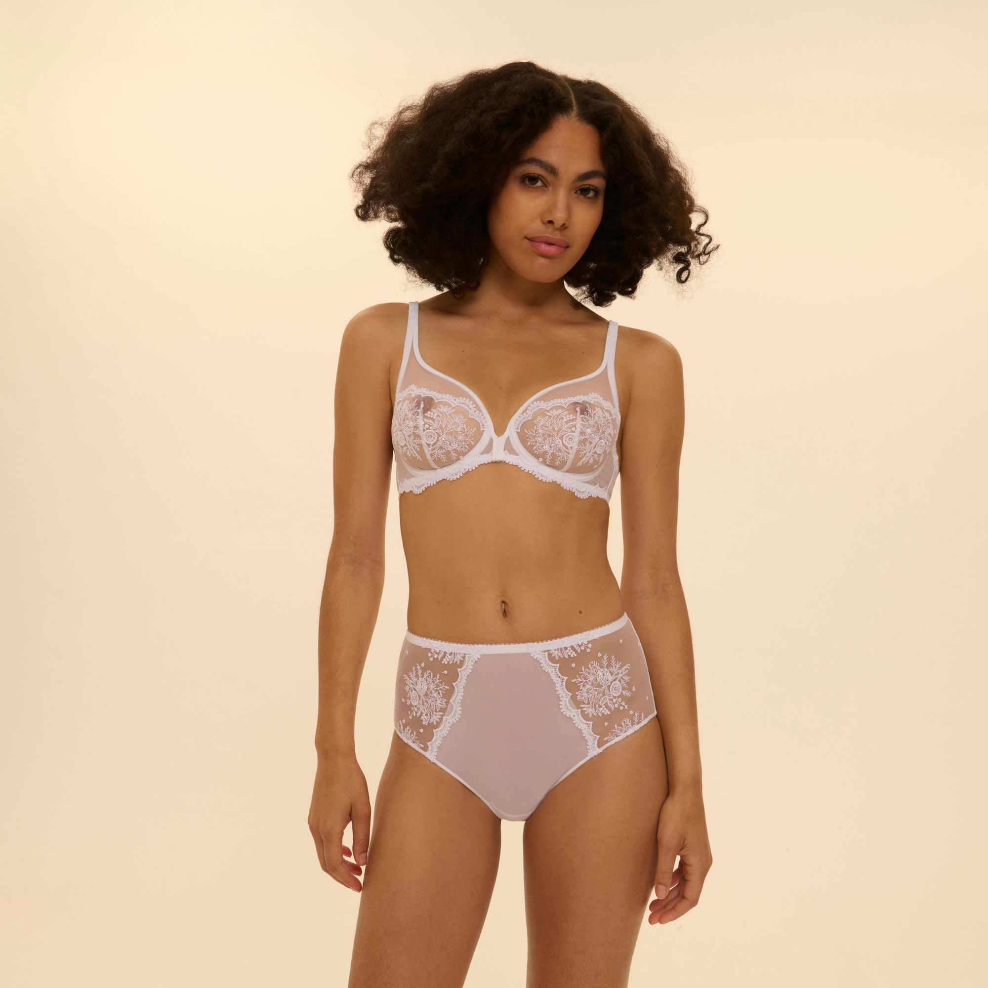Simone Pérèle - Soutien-gorge à armatures décolleté plongeant Intrigue blanc