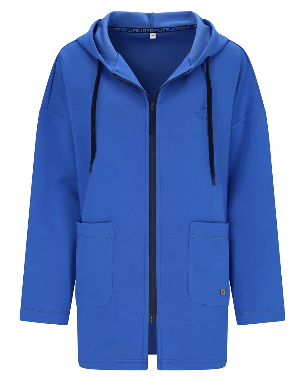 Hajo - Veste longue à capuche Bleu