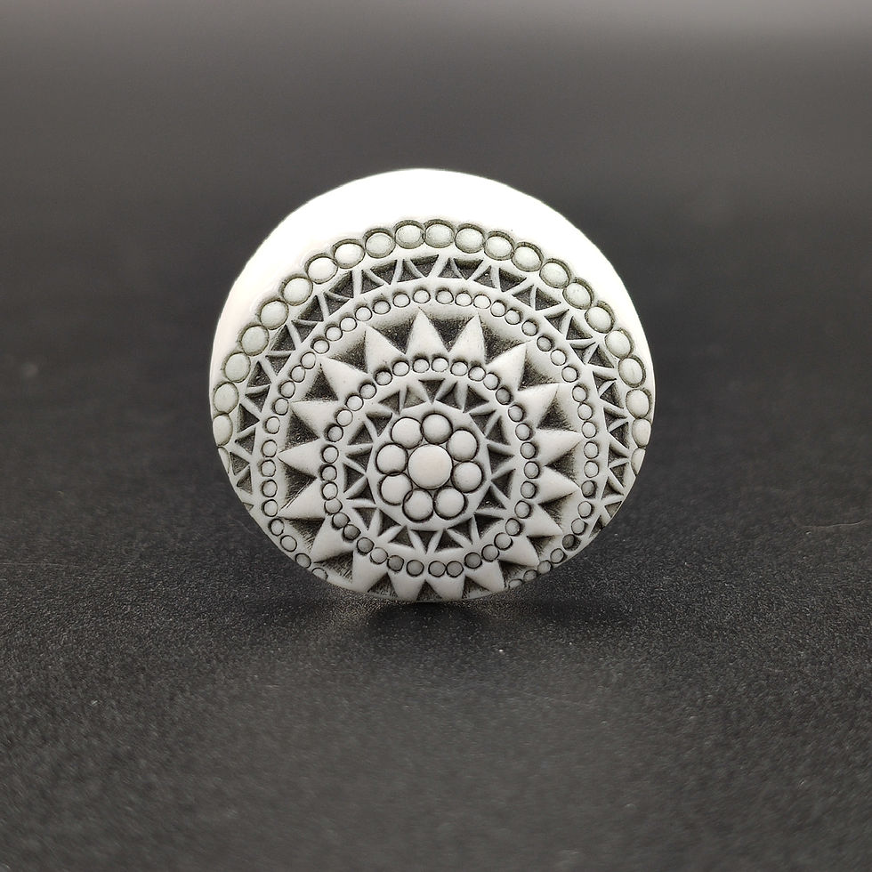 Miniature : Bague "Miami" Argent et Porcelaine