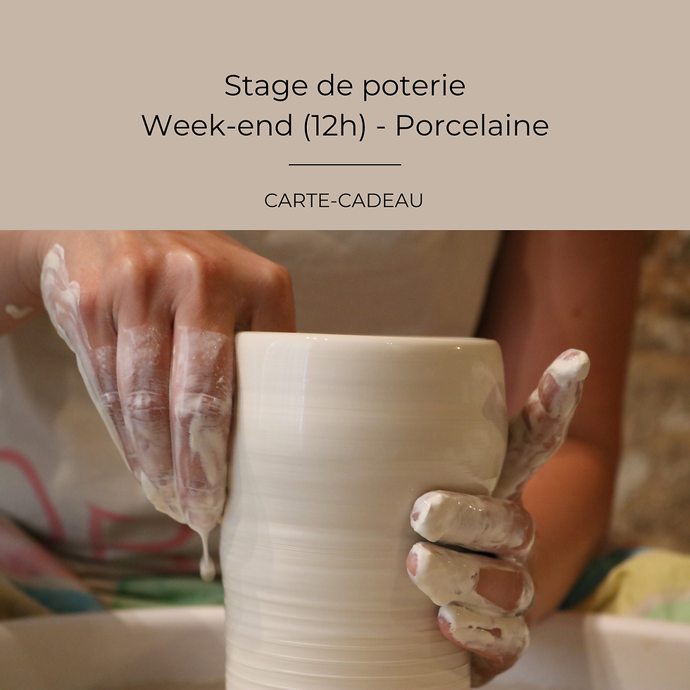 Stage poterie week-end (12h) Porcelaine