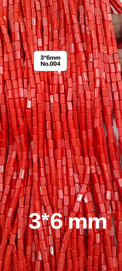 Coral Beads| Coral Square Beads| Chatam Coral | LabGrown Coral