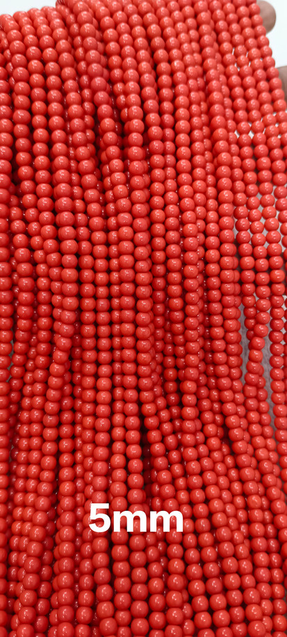 Coral Beads| Coral Round Beads| Chatam Coral | LabGrown Coral