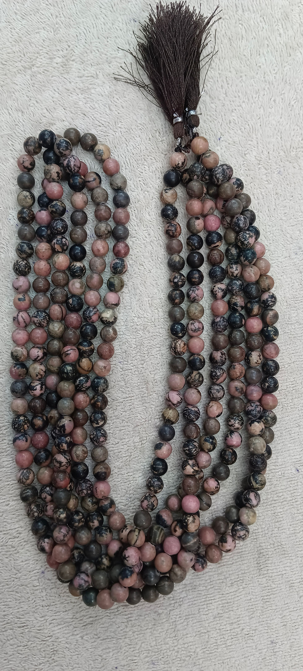 Jaapmala | 108 beads Jaap Mala | Rhodonite 108 Bead Japmala