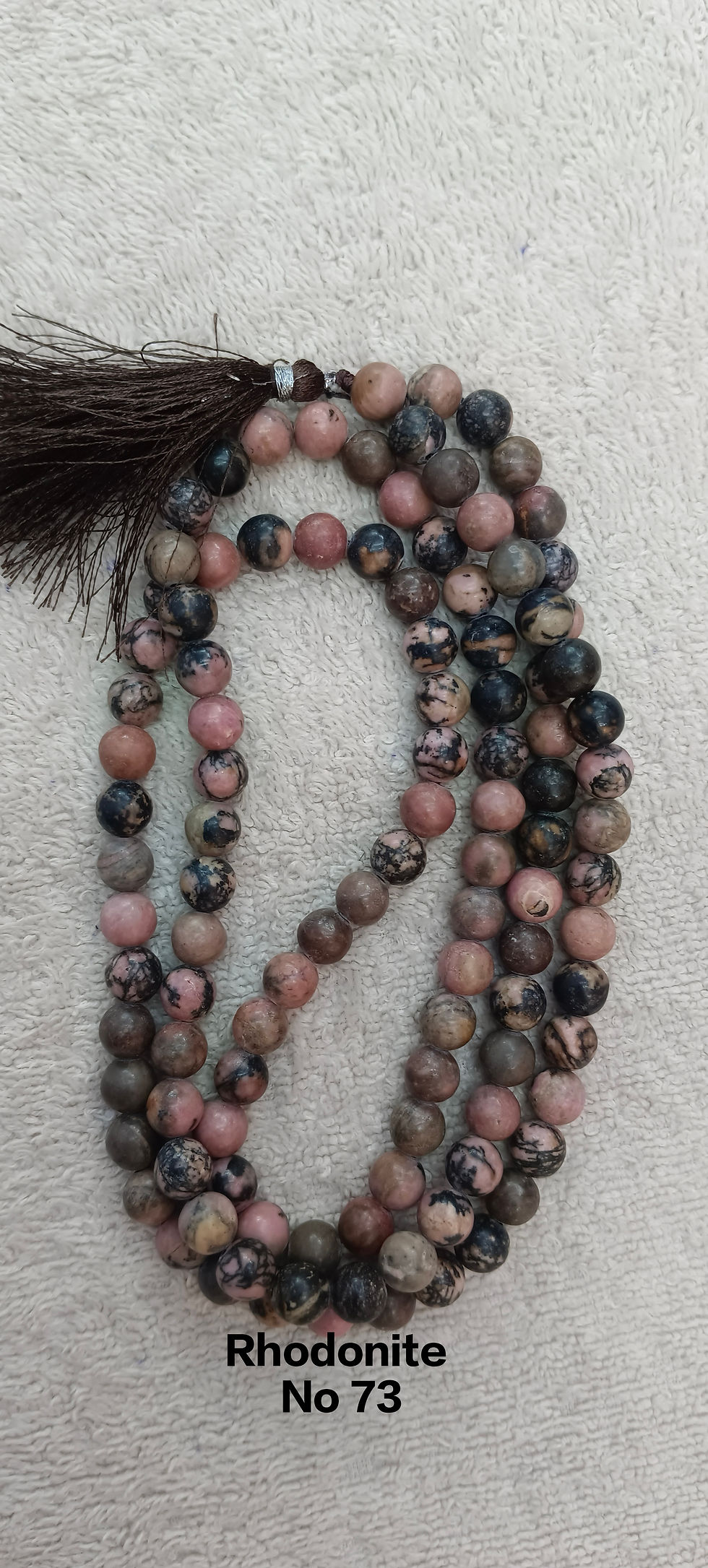 Jaapmala | 108 beads Jaap Mala | Rhodonite 108 Bead Japmala
