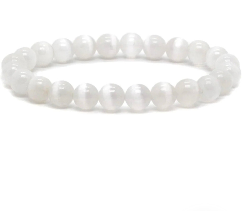 Selenite Bracelet #SeleniteStoneBeads #SeleniteBeadsBracelet