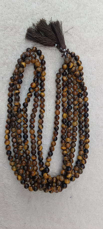 Jaapmala | 108 beads Jaap Mala | Tiger Eye 108 Bead Japmala