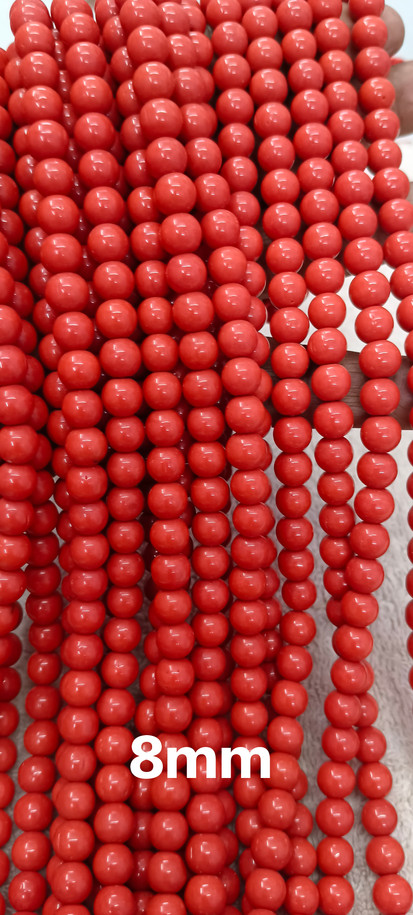 Coral Beads| Coral Round Beads| Chatam Coral | LabGrown Coral