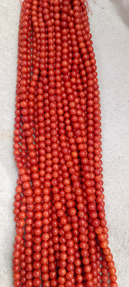 Coral Beads | Coral Round Beads |Original Coral Beads | Italian Coral Beads