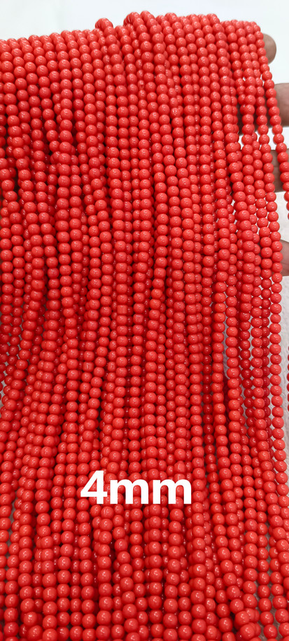 Coral Beads| Coral Round Beads| Chatam Coral | LabGrown Coral