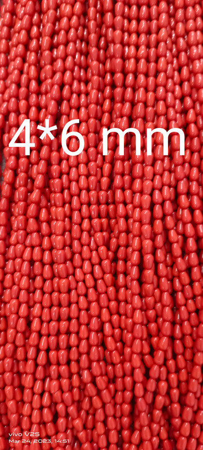 Coral Beads| Coral Drops  Beads| Chatam Coral | LabGrown Coral